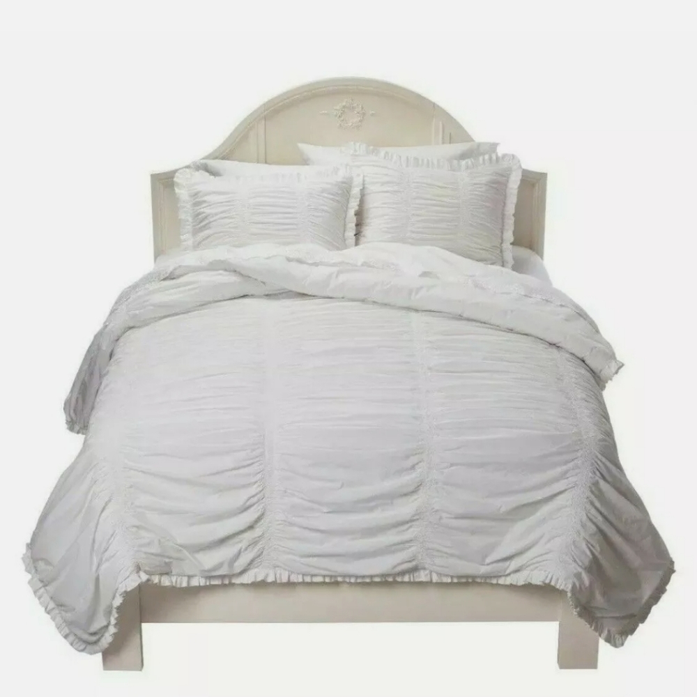 Brand new shabby chic white rouched 2pc Twin set